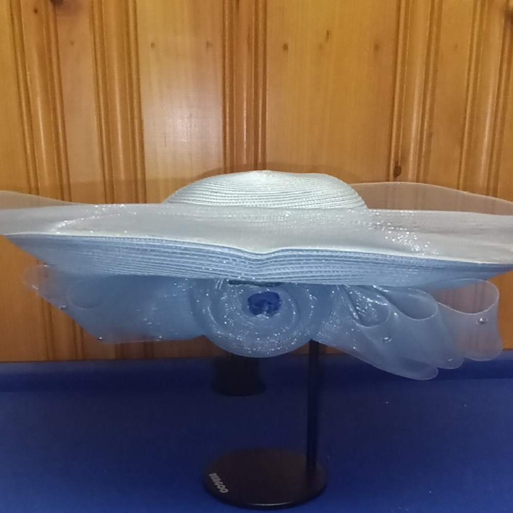 Chic Light Blue Wide-Brim Hat